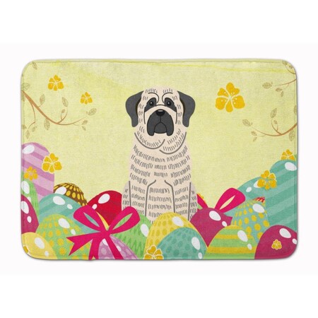 Carolines Treasures Easter Eggs Mastiff Brindle White Machine Washable Memory Foam Mat BB6016RUG